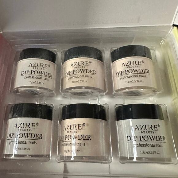 Azure Beauty Dip Powder Nail Kit 6 Colors Multicolor Dipping Starter Set Salon - Picture 1 of 11